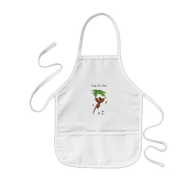 Cute Fairy with Brown Vingar Girls Pocket Apron Barnförkläde (Framsidan)