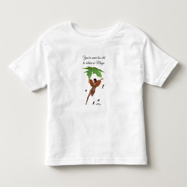 Cute Fairy with Brown Vingar Girls Småbarn T-Shirt (Framsida)