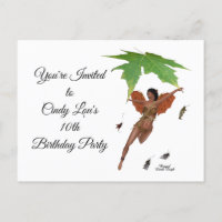 Cute Fairy with Brown Vingar inbjuds med vykort