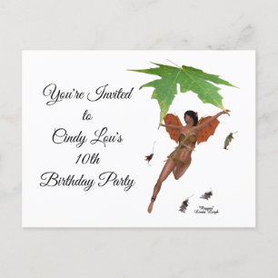 Cute Fairy with Brown Vingar inbjuds med vykort