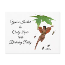 Cute Fairy with Brown Vingar inbjuds med vykort