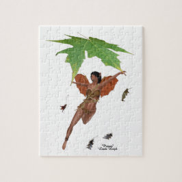 Cute Fairy with Brown Vingar Jigszle Puzzle Pussel