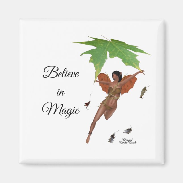 Cute Fairy with Brown Vingar Magnet (Framsidan)
