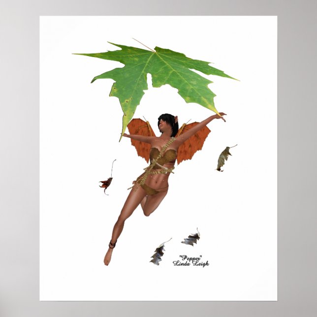 Cute Fairy with Brown Vingar Poster (Framsidan)