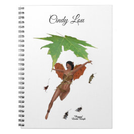 Cute Fairy with Brown Vingar Spiral Notebook Anteckningsbok