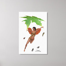 Cute Fairy with Brown Vingar Stretched Kanvastryck
