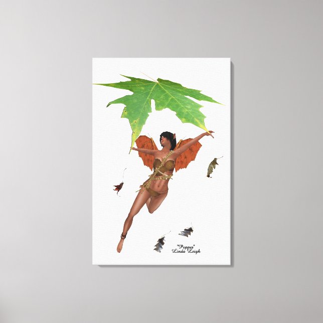 Cute Fairy with Brown Vingar Stretched Kanvastryck (Framsida)