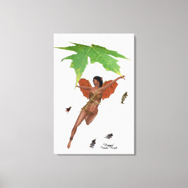 Cute Fairy with Brown Vingar Stretched Kanvastryck