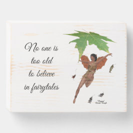 Cute Fairy with Brown Vingar Wood Box Plaque