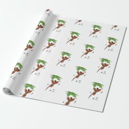 Cute Fairy with Brown Vingar Wrapping Papper Presentpapper