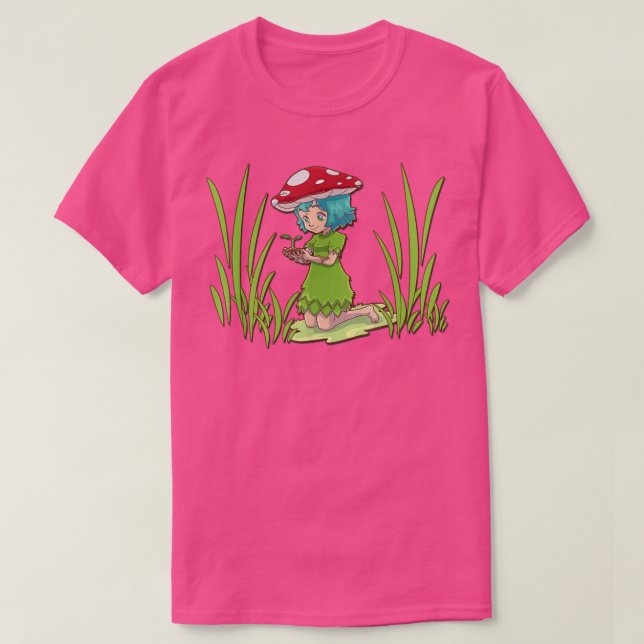 Cute Fairy with Mushroom Toadstool Hat for Women A T Shirt (Design framsida)