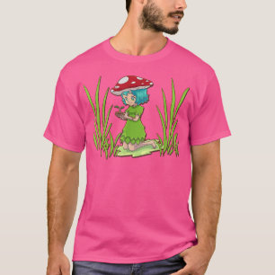 Cute Fairy with Mushroom Toadstool Hat for Women A T Shirt