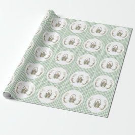 Cute Fairytale Animal Gingham Baby Shower Presentpapper