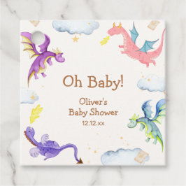 Cute Fairytale Magic Dragon Baby Shower Gåvor Etiketter