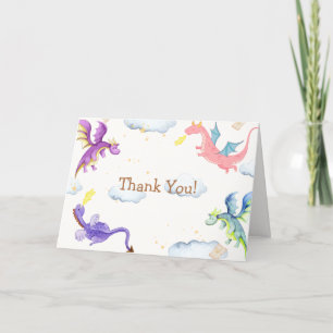 Cute Fairytale Magic Dragon Baby Shower Tack Kort