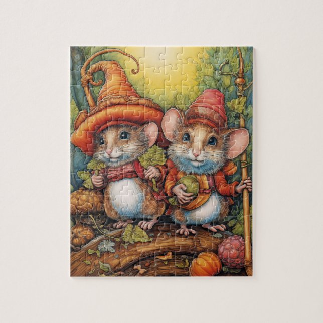 Cute Fairytale Mice Pussel (Vertikal)