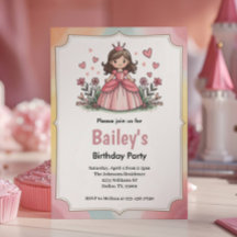 Cute Fairytale Princess Girl Birthday