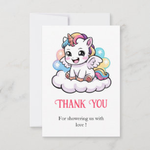 Cute Fairytale Unicorn Baby Shower Tack Kort