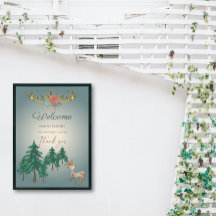 Cute Fairytale Woodland Hjort Animals Baby Shower