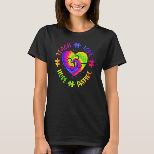 Cute Faith Hope Kärlek Autism Awareness Month Asd  T Shirt (Framsida)
