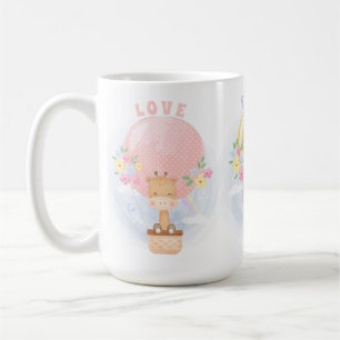 Cute Faith Hope Kärlek Safari Jungle Balloon Kaffemugg