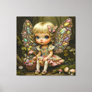 Cute Faiy with Vingar of Gems Canvastryck