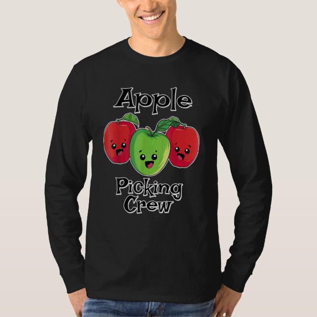 Cute Fall Autumn Orchard Matching Family Apple Pic T Shirt (Framsida)