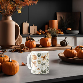 Cute Fall Bow Mönster Kaffemugg
