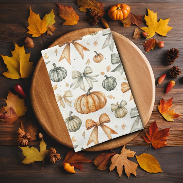 Cute Fall Bow Mönster Kökshandduk (Skapare uppladdad)