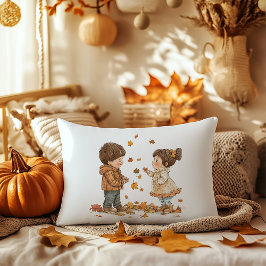 Cute Fall Children Prydnadskudde
