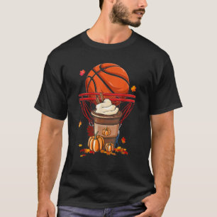 Cute Fall Coffee Pumpkin Spice Latte Basketball T Shirt