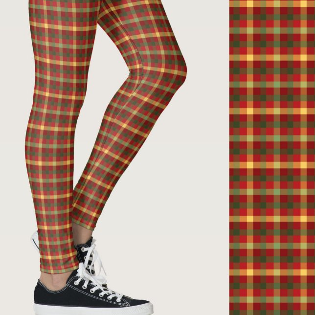 Cute fall colors plaid seasonal patterned leggings (Skapare uppladdad)