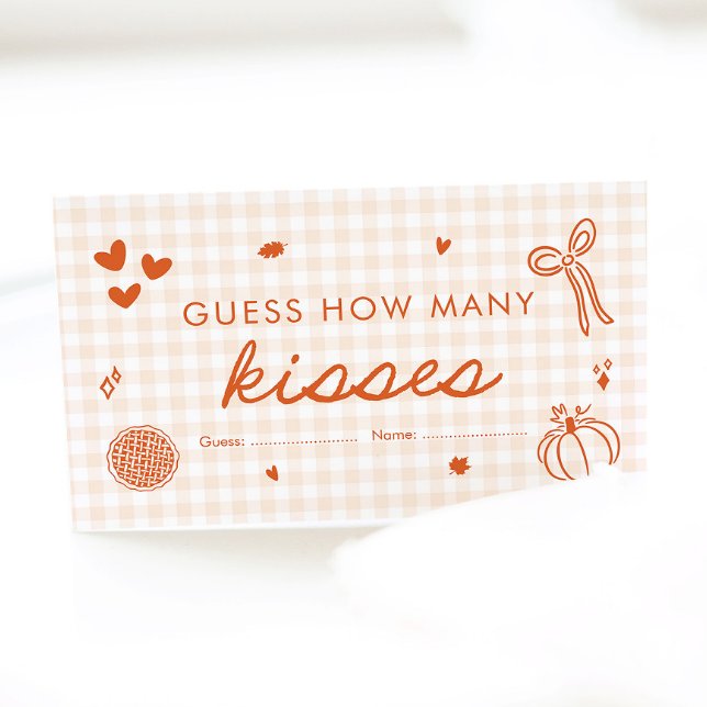 Cute Fall Cutie Paj vet hur många Kisses-spel Tilläggskort (Hand Drawn Cute Fall Cutie Pie Guess How Many Candies Game)