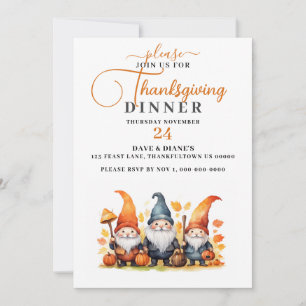 Cute Fall GNOMES-Thanksgiving Inbjudningar