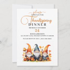 Cute Fall GNOMES-Thanksgiving Inbjudningar