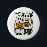 Cute Fall Highland Cow Ghost Halloween Knapp<br><div class="desc">Cute Fall Highland Cow Ghost Halloween</div>