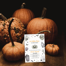 Cute Fall Little Boo Ghost Halloween Baby Shower