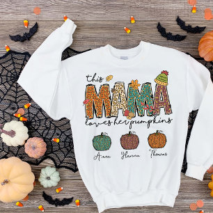 Cute Fall Mamma Kärlek Hennes Pumpkin Leopard T Shirt