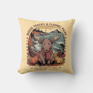 Cute Fall Moose Acadia Family Resa Kudde