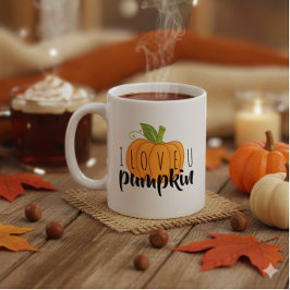 Cute Fall Pumpkin I Kärlek du säger Kaffemugg