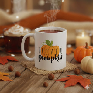 Cute Fall Pumpkin I Kärlek du säger Kaffemugg