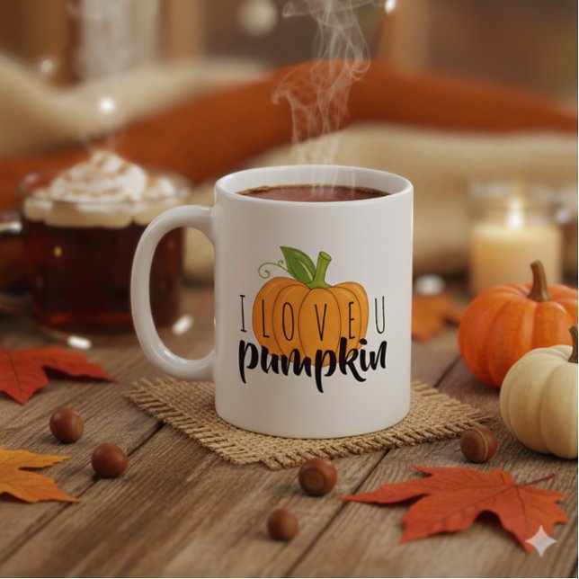 Cute Fall Pumpkin I Kärlek du säger Kaffemugg (Skapare uppladdad)
