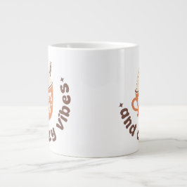Cute Fall Pumpkin Spice and Cozy vibes Jumbo Mugg