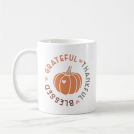 Cute Fall Pumpkin tacksam, tack och lov, blankt of Kaffemugg