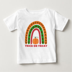 Cute Fall Rainbow med Pumpkin Halloween Baby T-S T Shirt