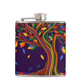 Cute Fall Rainbow Träd Lila Hösthösten Thanksgivin Fickplunta