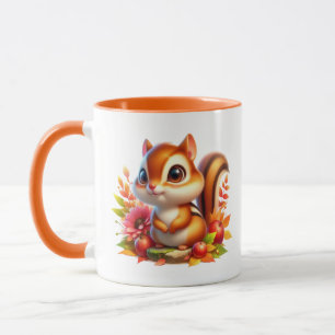 Cute Fall Säsong-ekorrar tillsätt monogram Mugg