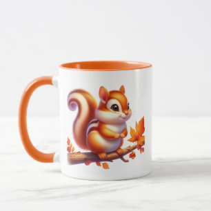 Cute Fall Säsong-ekorrar tillsätt monogram Mugg