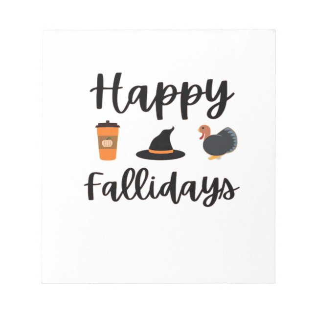 Cute Fall season Happy Fallidays Thanksgiving Hall Anteckningsblock (Framsida)