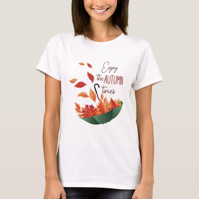 Cute Fall Sweet Fall/ Umbrella T Shirt (Framsida)